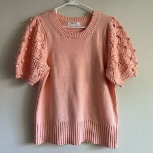 Anthropologie Peach Bobble Detail Sweater Size Medium